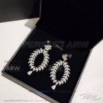 AAA Piaget Jewelry Copy - 925 Silver Rose Paved Diamonds Earrings